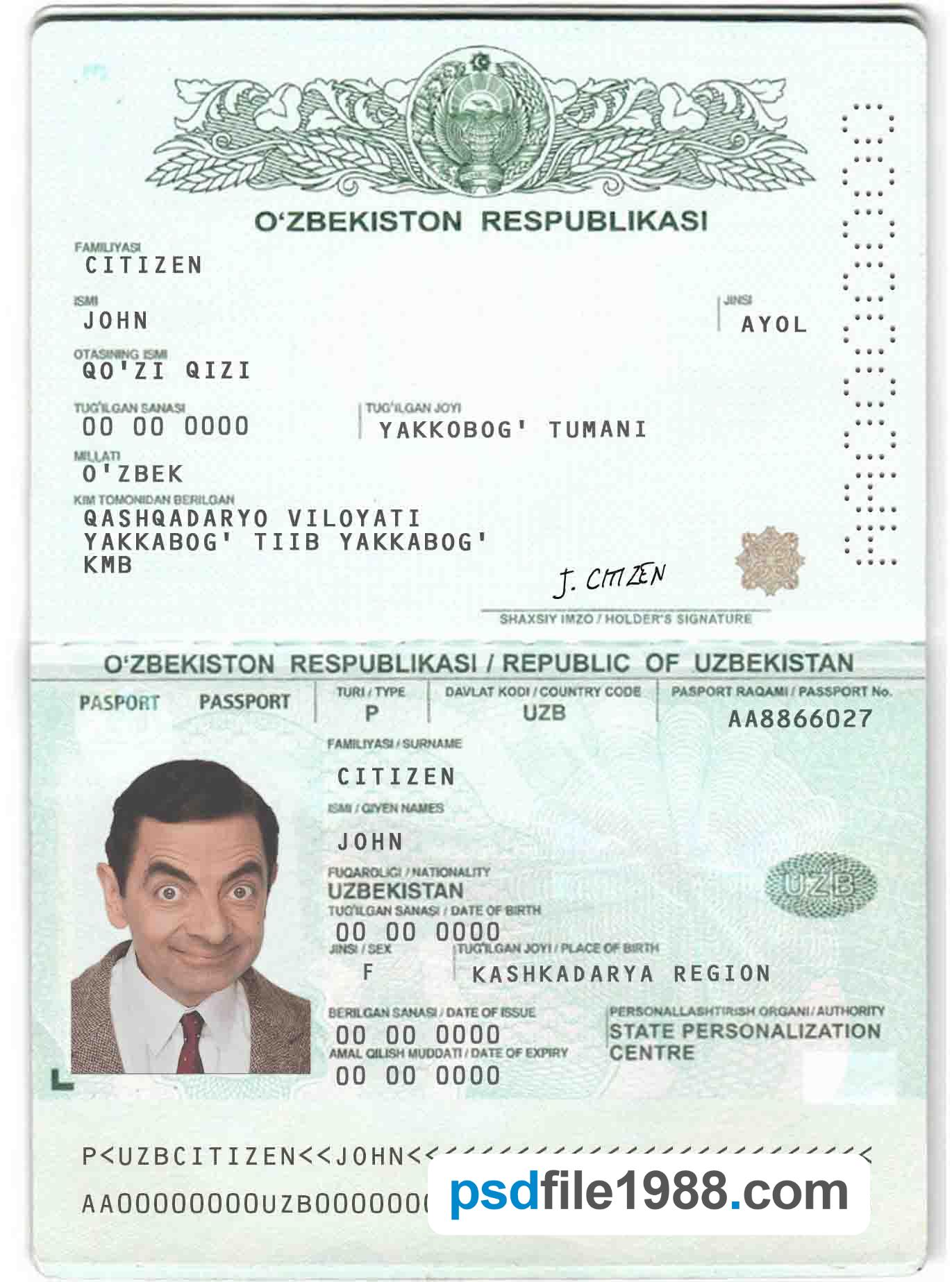 Uzbekistan Passport